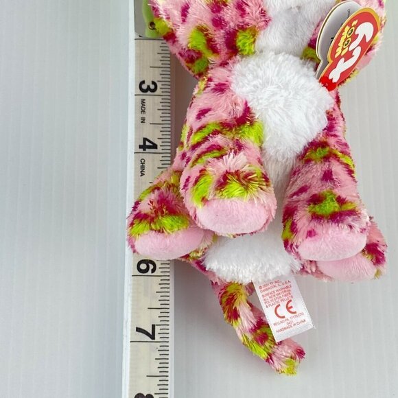 Ty Beanie Boos Lainey Plush Pink Spotted Leopard 2021 TySilk 6 inch Teddybear - Picture 10 of 11